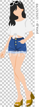 夏服を着た女性のイラスト 120232749