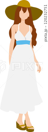 夏服を着た女性のイラスト 120232751