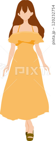 夏服を着た女性のイラスト 120232754