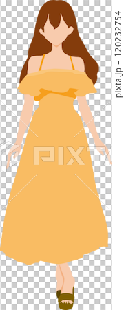 夏服を着た女性のイラスト 120232754