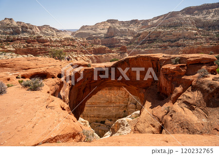 A view of Cassidy Arch on a sunny day in Capitol Reef National Park, Utah. A view of Cassidy Arch on a sunny day in Capitol Reef National Park, Utah. 120232765