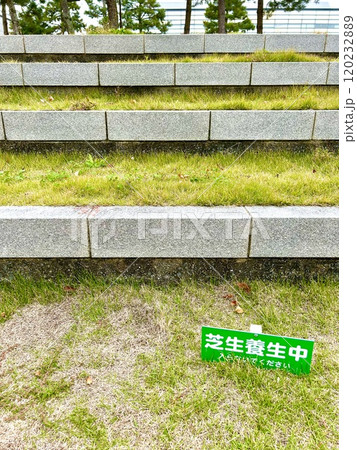 入ってはいけない、養生中の芝生 入ってはいけない、養生中の芝生 120232889