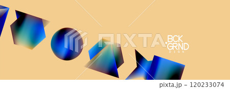 Fluid color geometric shapes abstract background. Vector Illustration For Wallpaper, Banner, Background, Card, Book Illustration, landing page 120233074