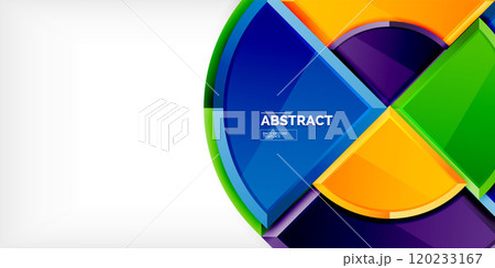 Glossy circles geometric background. Vector Illustration For Wallpaper, Banner, Background, Card, Book Illustration, landing page 120233167