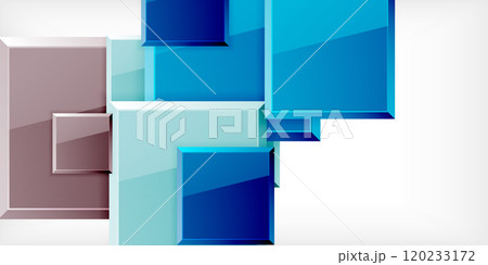 Colorful squares with reflections abstract background design. Vector Illustration For Wallpaper, Banner, Background, Card, Book Illustration, landing page 120233172