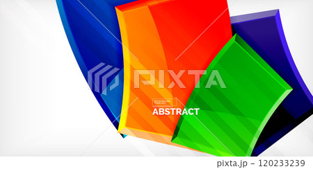 Vector abstract color geometric shapes. Illustration For Wallpaper, Banner, Background, Card, Book Illustration, landing page 120233239
