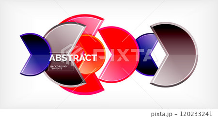 Trendy round shapes with triangular angle design element. Vector Illustration For Wallpaper, Banner, Background, Card, Book Illustration, landing page Trendy round shapes with triangular angle design element. Vector Illustration For Wallpaper, Banner, Background, Card, Book Illustration, landing page 120233241