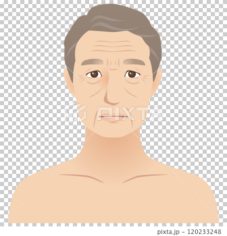 高齢男性の顔　美容　老化 120233248