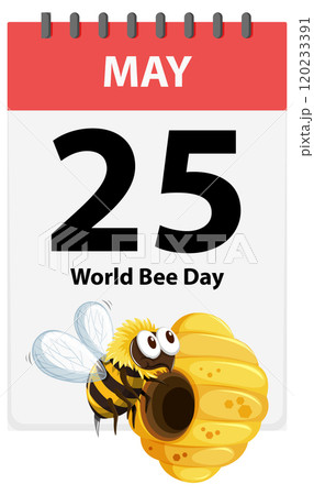 World Bee Day Calendar Illustration World Bee Day Calendar Illustration 120233391