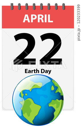 Earth Day Calendar Illustration Earth Day Calendar Illustration 120233399