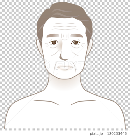 高齢男性の顔　美容　老化 120233446