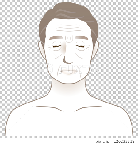高齢男性の顔　美容　老化 120233518