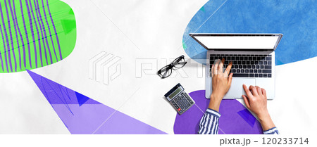 Person using a laptop computer 120233714