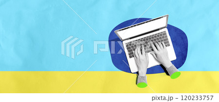 Person using a laptop computer 120233757