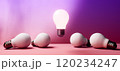 One out unique idea light bulb - 3D 120234247