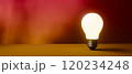 Light bulb on a colored background - 3D 120234248