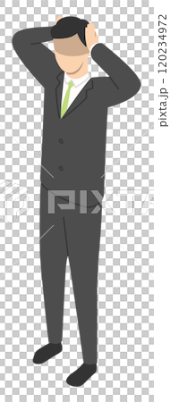 ショックを受ける会社員男性・アイソメトリック 120234972