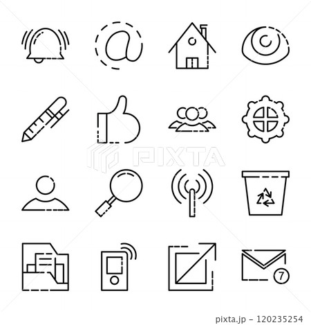Line Art Icon Set of Business Office Work Profile Setting Line Art Icon Set of Business Office Work Profile Setting 120235254