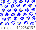 可愛い花のパターン背景、青と黄 120236137