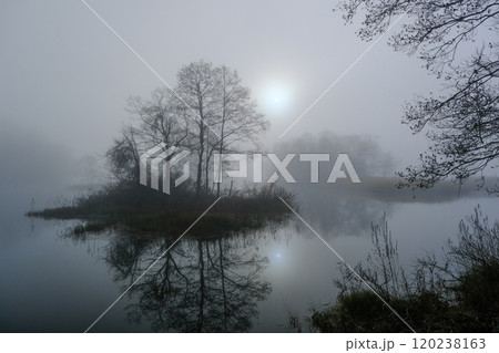 薄曇りの中の太陽 120238163