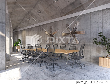 A sleek, office conference room 120238293
