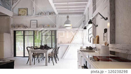 country kitchen interior. country kitchen interior. 120238298