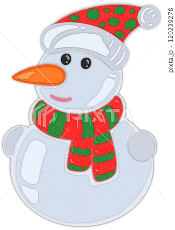 Snowman Christmas paper cut illustration Snowman Christmas paper cut illustration 120239278