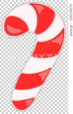 candy cane Christmas paper cut illustration 120239279