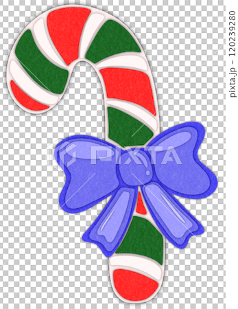 candy cane Christmas paper cut illustration 120239280