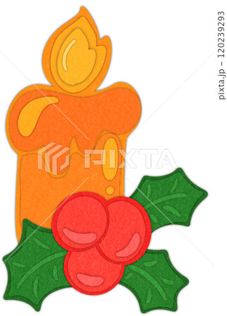 christmas candle paper cut illustration 120239293