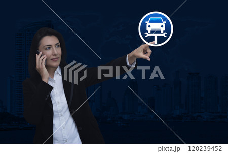 Business repair car service concept, Elements of this image furnished by NASA 120239452