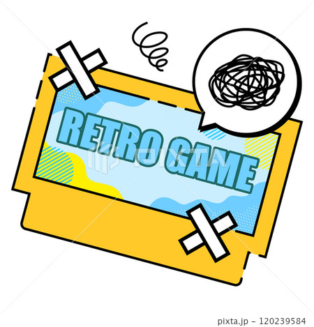 故障したレトロゲームソフトのイメージ イエロー 120239584