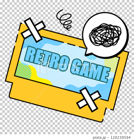 故障したレトロゲームソフトのイメージ イエロー 120239584