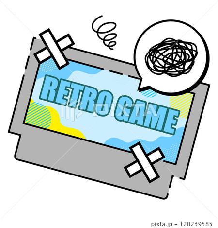 故障したレトロゲームソフトのイメージ グレー 故障したレトロゲームソフトのイメージ グレー 120239585