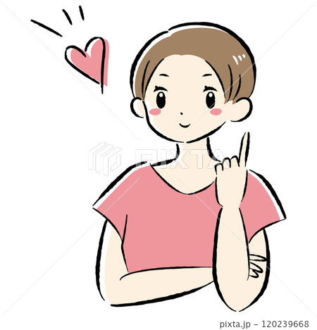 指を差すおしゃれな女性のベクターイラスト 120239668