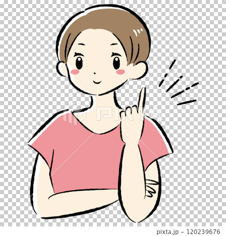 向量圖的時尚女人用手指指著 120239676