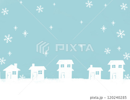 冬の街並みのシンプルイラスト 120240285