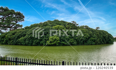 池のある公園百舌鳥古墳群の中で最も新しい前方後円墳 120240539
