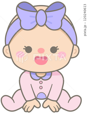 Kid Hand Drawn Cute and Colorful Baby Girl wearing Headband 120240613