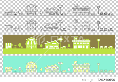 Commercial facilities and downtown frame vector illustration (background) 120240650