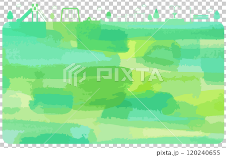 公園フレームベクターイラスト（水彩風） 120240655