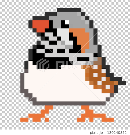 Pixel art Animal illustration Male zebra finch Normal color 120240822