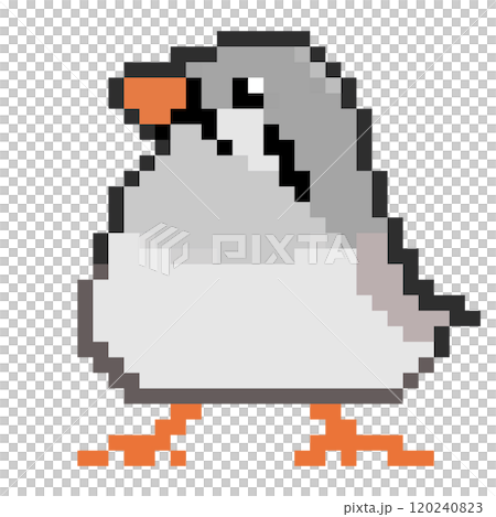 ドット絵 アニマルイラスト キンカチョウのメス ノーマルカラー ドット絵 アニマルイラスト キンカチョウのメス ノーマルカラー 120240823