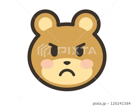 怒るかわいいくまさんの顔イラスト 120241384