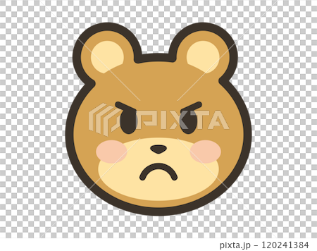 怒るかわいいくまさんの顔イラスト 120241384