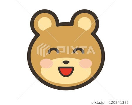 満面の笑顔のかわいいくまさんの顔イラスト 満面の笑顔のかわいいくまさんの顔イラスト 120241385
