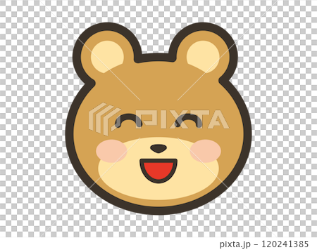 満面の笑顔のかわいいくまさんの顔イラスト 満面の笑顔のかわいいくまさんの顔イラスト 120241385