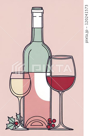 おしゃれなワインのイラスト 120241573