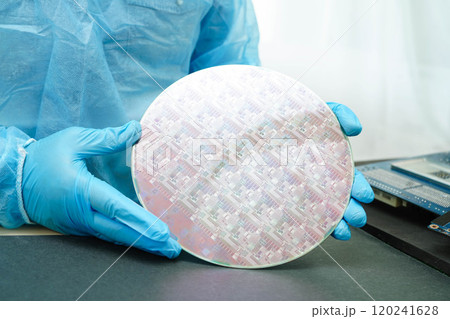 Silicon wafer for manufacturing semiconductor of integrated circuit. 120241628