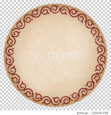 中國風格的圓形框架,舊紙風格,垃圾,復古 中國風格的圓形框架,舊紙風格,垃圾,復古 120242198